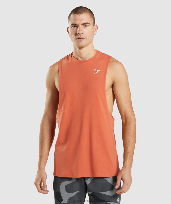 rezervoar s kritično padajočo roko moškiGymshark glinena oranžna J00L2929