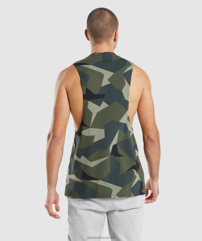 rezervoar s kritično padajočo roko moškiGymshark zeleni tisk J00L2930