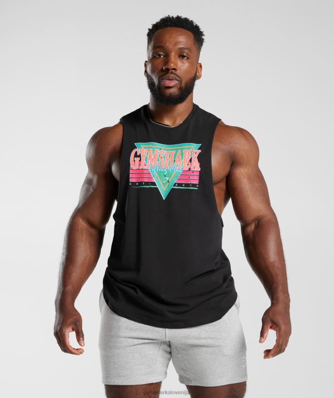 rezervoar s spuščeno roko moškiGymshark Črna J00L2891