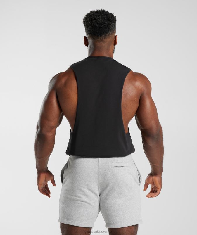rezervoar s spuščeno roko moškiGymshark Črna J00L2891
