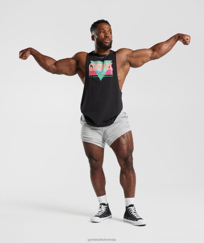 rezervoar s spuščeno roko moškiGymshark Črna J00L2891