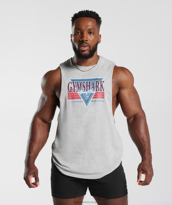 rezervoar s spuščeno roko moškiGymshark svetlo sivi jedrni lapor J00L2886