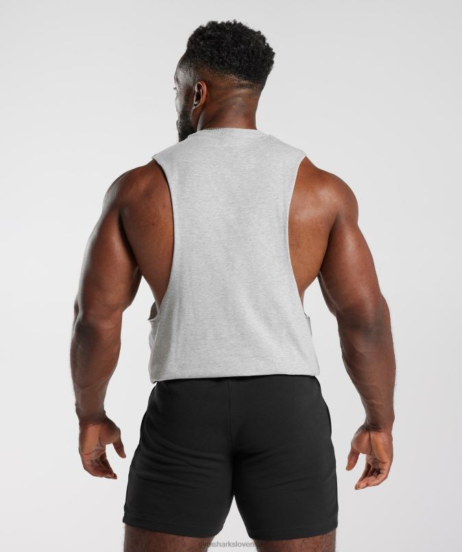 rezervoar s spuščeno roko moškiGymshark svetlo sivi jedrni lapor J00L2886