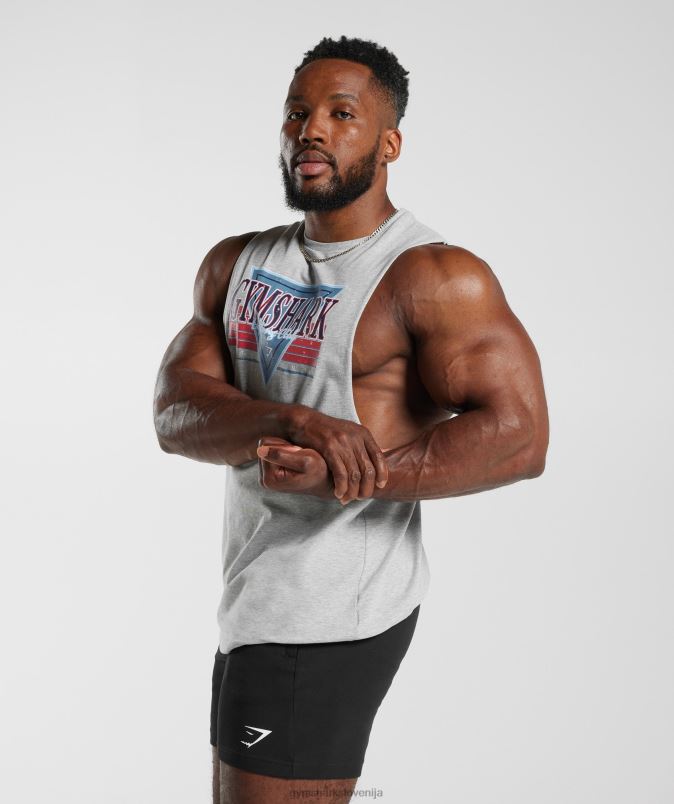 rezervoar s spuščeno roko moškiGymshark svetlo sivi jedrni lapor J00L2886