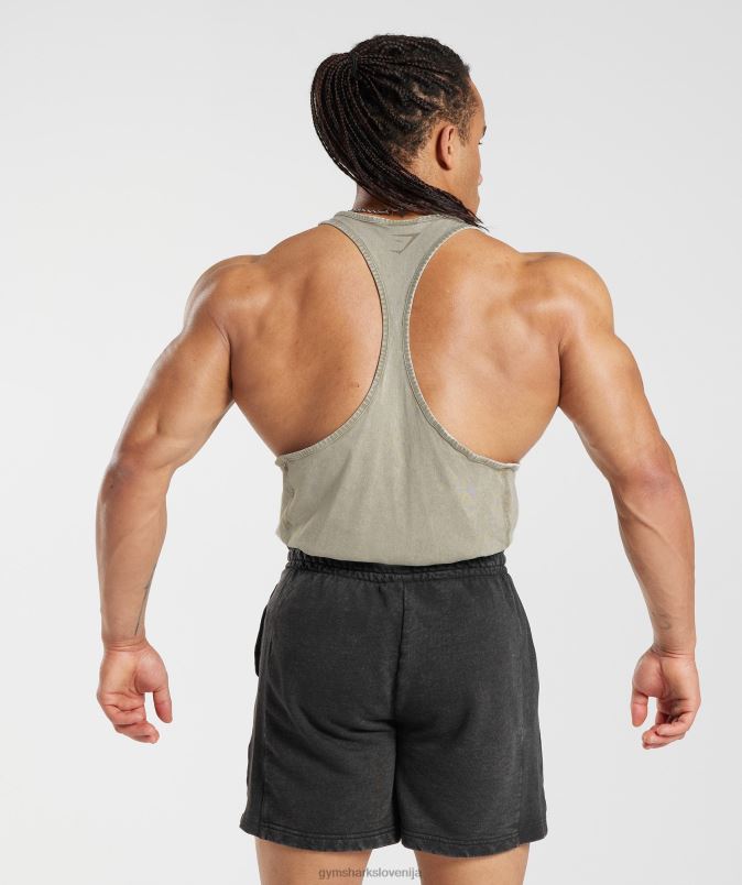 strojno opran stringer moškiGymshark ekru rjava J00L2976