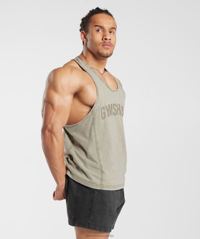 strojno opran stringer moškiGymshark ekru rjava J00L2976