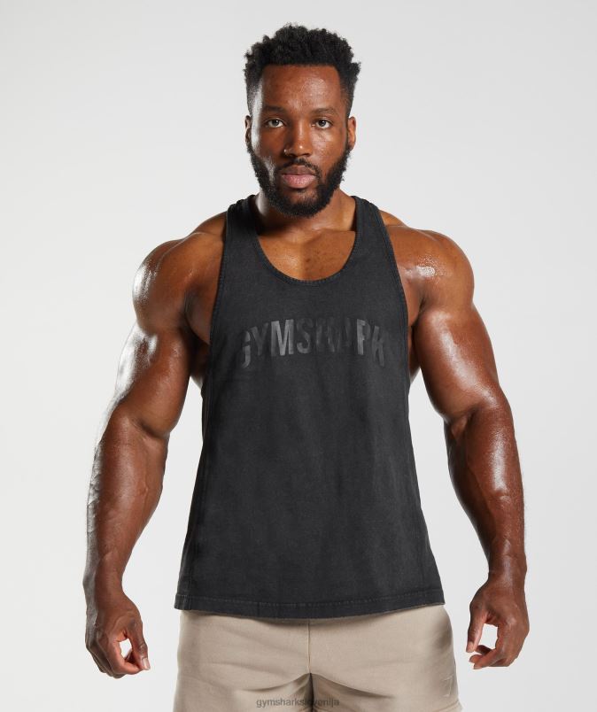 strojno opran stringer moškiGymshark Črna J00L2977