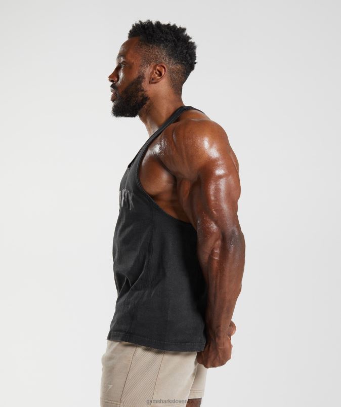 strojno opran stringer moškiGymshark Črna J00L2977