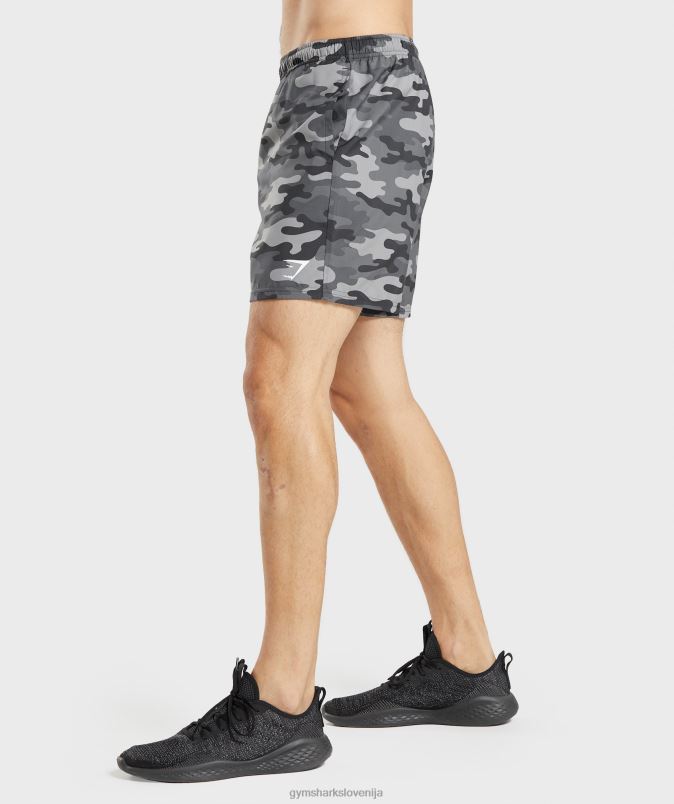 kratke hlače za prihod moškiGymshark sivi tisk J00L2534