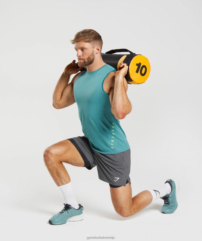 športne kratke hlače 5 2 v 1 moškiGymshark silhueta siva/črna J00L2551