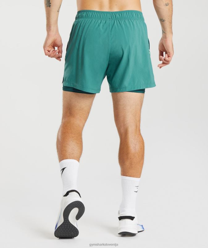 športne kratke hlače 5 2 v 1 moškiGymshark skrilasto modra/zimsko modra J00L2558