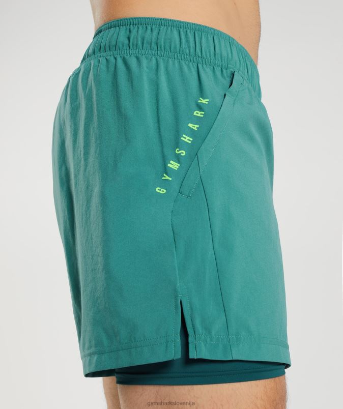športne kratke hlače 5 2 v 1 moškiGymshark skrilasto modra/zimsko modra J00L2558