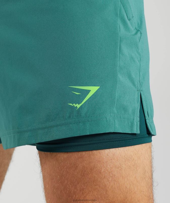 športne kratke hlače 5 2 v 1 moškiGymshark skrilasto modra/zimsko modra J00L2558