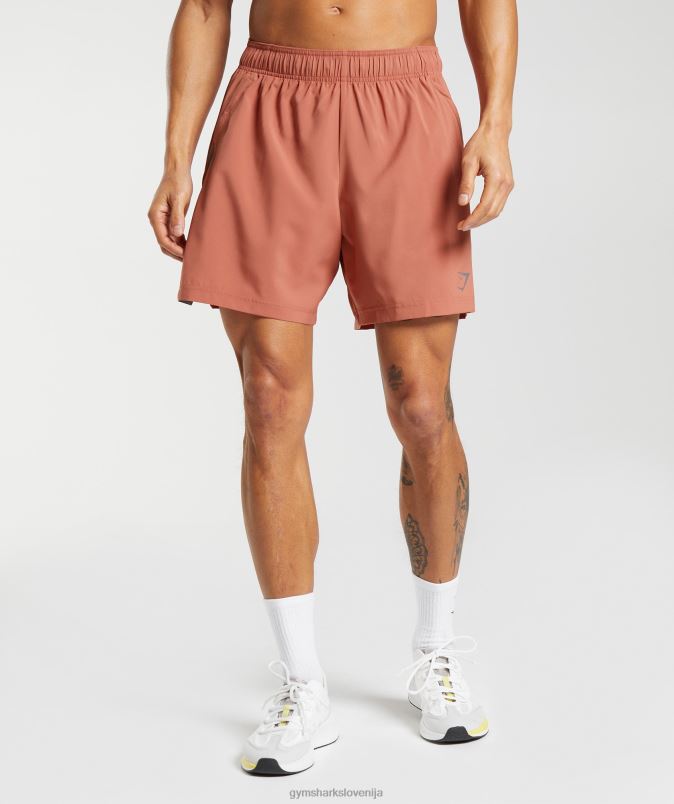 športne kratke hlače moškiGymshark kaki rdeč/silhueta siva J00L2531