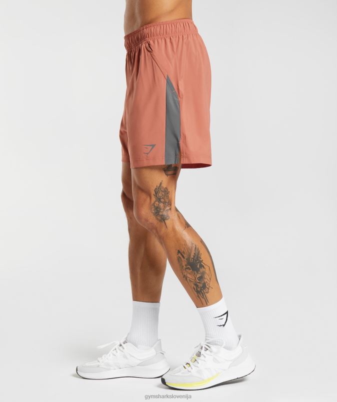 športne kratke hlače moškiGymshark kaki rdeč/silhueta siva J00L2531