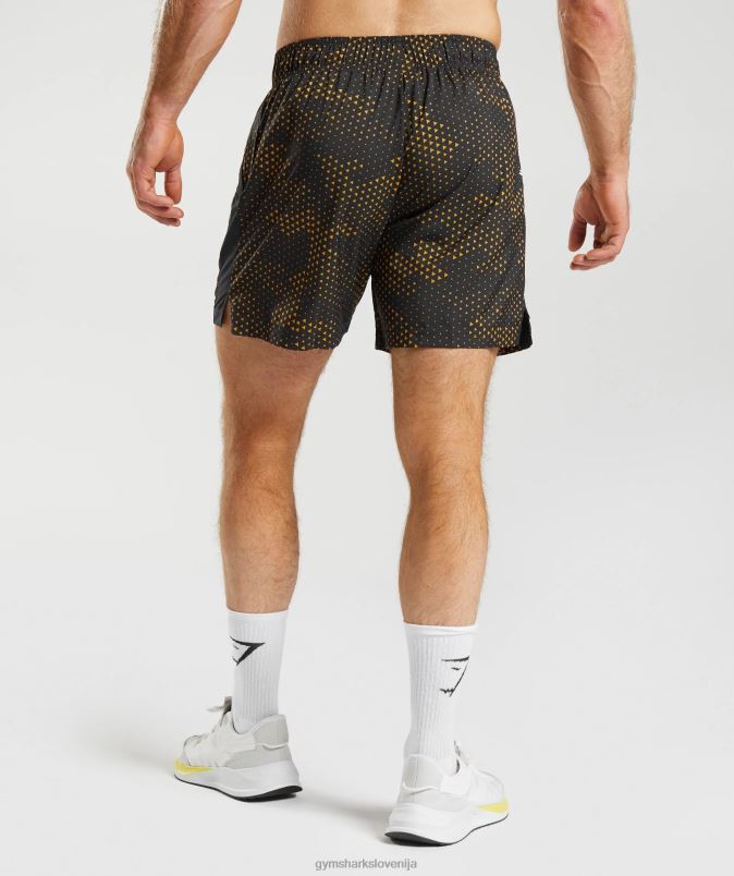 športne kratke hlače moškiGymshark rumeni tisk kurkume J00L2552