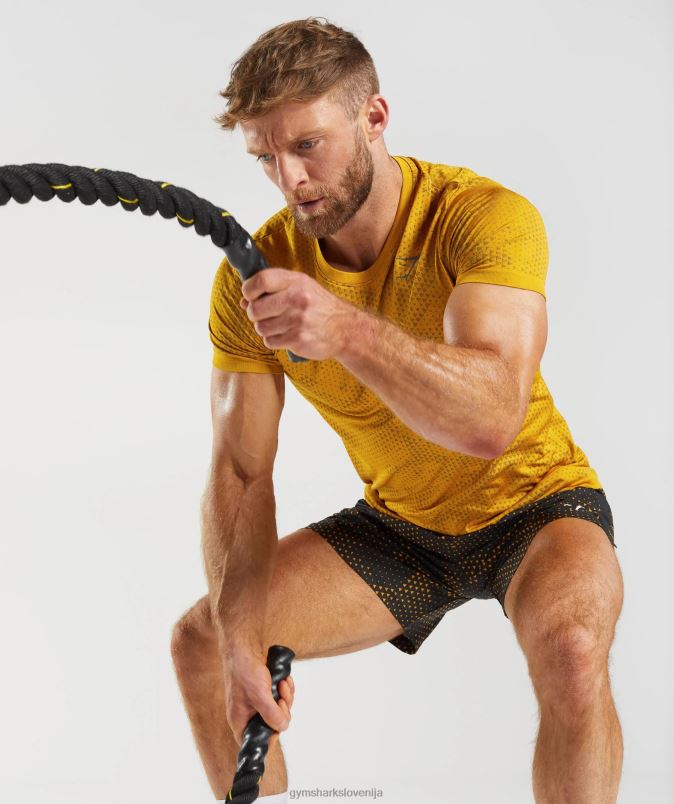 športne kratke hlače moškiGymshark rumeni tisk kurkume J00L2552