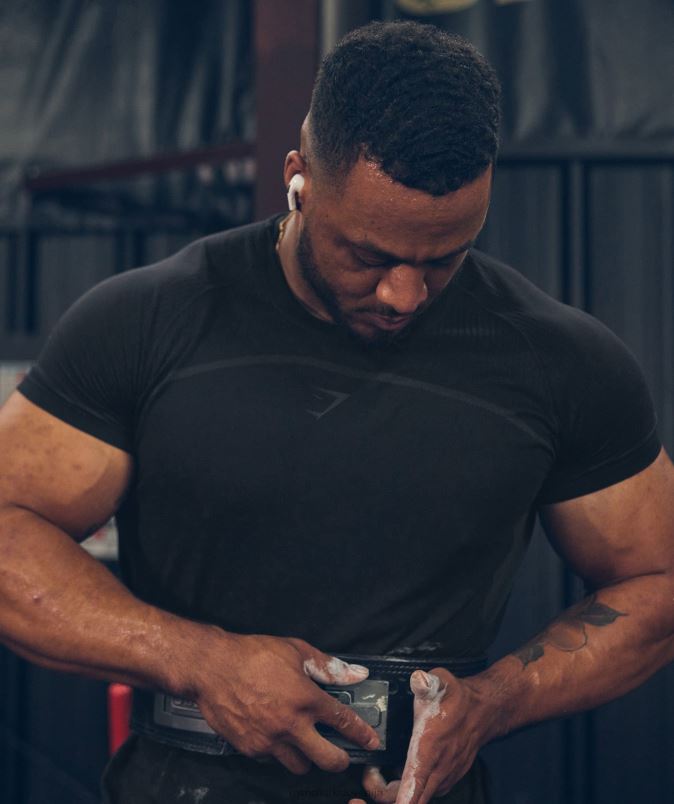 315 brezšivna majica s kratkimi rokavi moškiGymshark Črna J00L2778