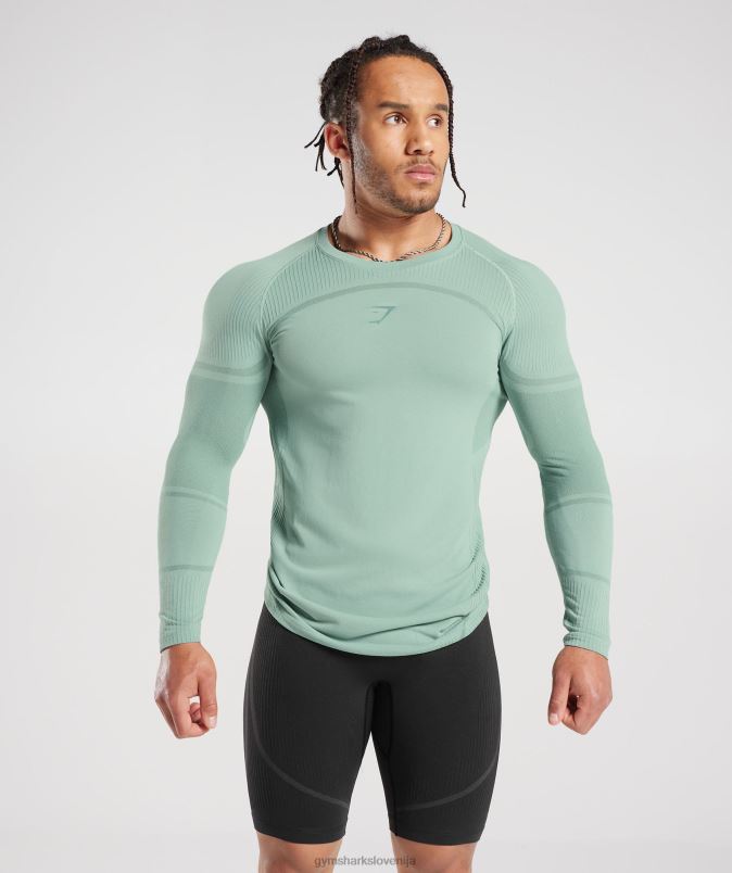 315 brezšivna majica z dolgimi rokavi moškiGymshark zmrznjeno modra/črnilno modra J00L2780
