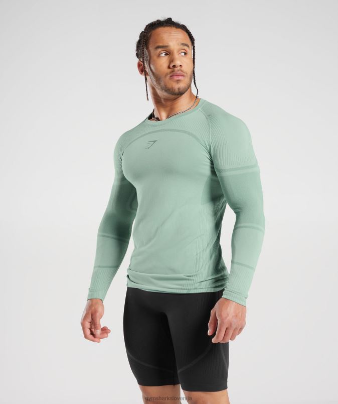 315 brezšivna majica z dolgimi rokavi moškiGymshark zmrznjeno modra/črnilno modra J00L2780