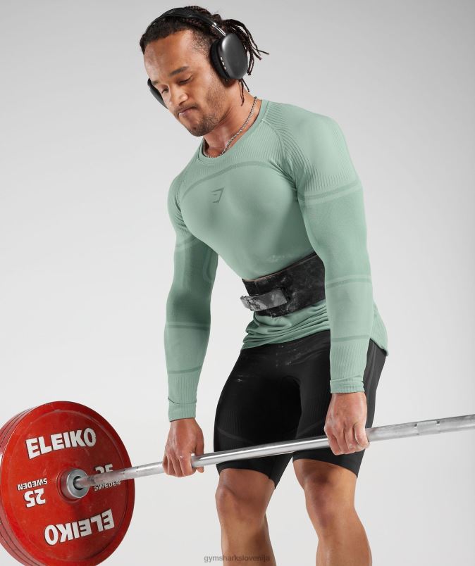 315 brezšivna majica z dolgimi rokavi moškiGymshark zmrznjeno modra/črnilno modra J00L2780