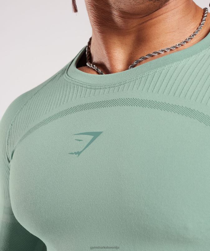 315 brezšivna majica z dolgimi rokavi moškiGymshark zmrznjeno modra/črnilno modra J00L2780