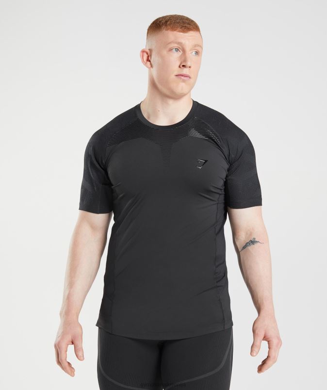 315 majica s kratkimi rokavi moškiGymshark Črna J00L2722