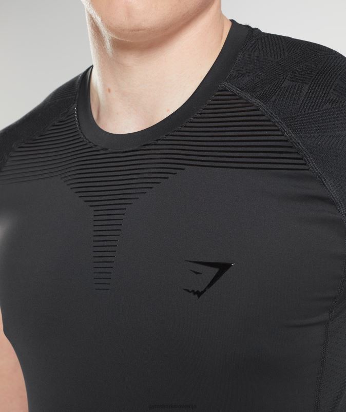 315 majica s kratkimi rokavi moškiGymshark Črna J00L2722