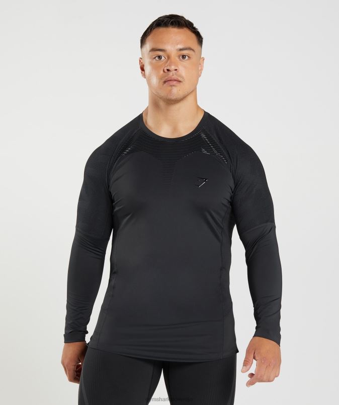 315 majica z dolgimi rokavi moškiGymshark Črna J00L2622