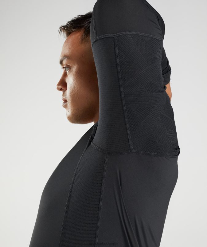 315 majica z dolgimi rokavi moškiGymshark Črna J00L2622