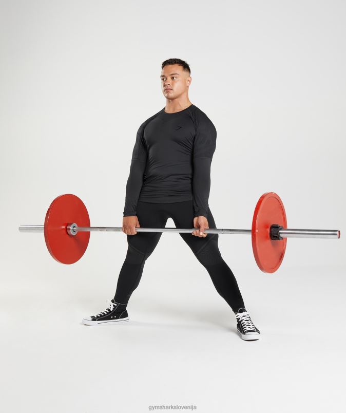 315 majica z dolgimi rokavi moškiGymshark Črna J00L2622
