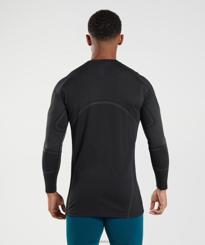315 majica z dolgimi rokavi moškiGymshark Črna J00L2696