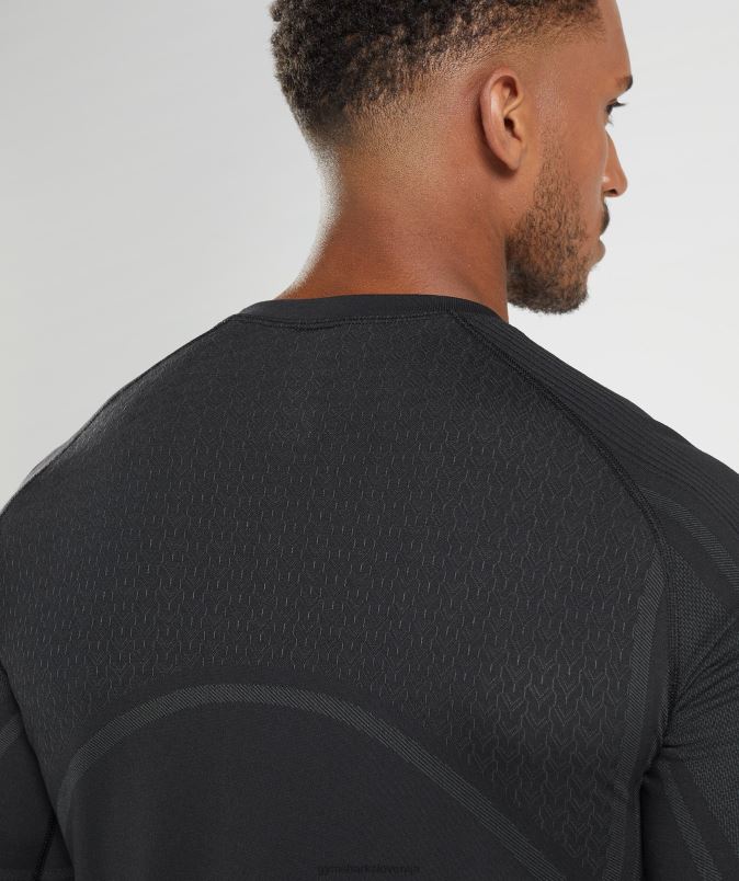 315 majica z dolgimi rokavi moškiGymshark Črna J00L2696