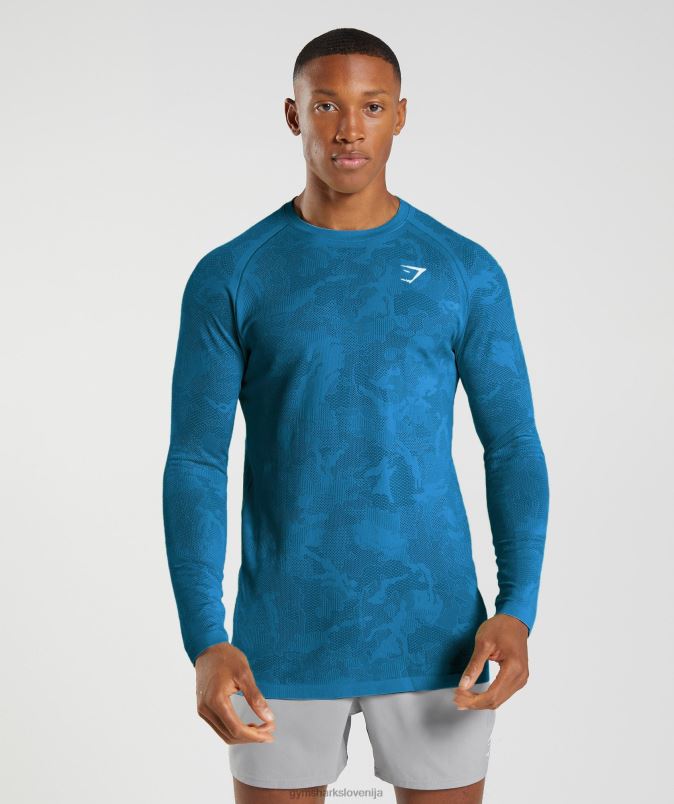 Geo brezšivna majica z dolgimi rokavi moškiGymshark atlantska modra/modra morskega psa J00L2597