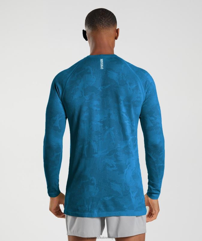Geo brezšivna majica z dolgimi rokavi moškiGymshark atlantska modra/modra morskega psa J00L2597
