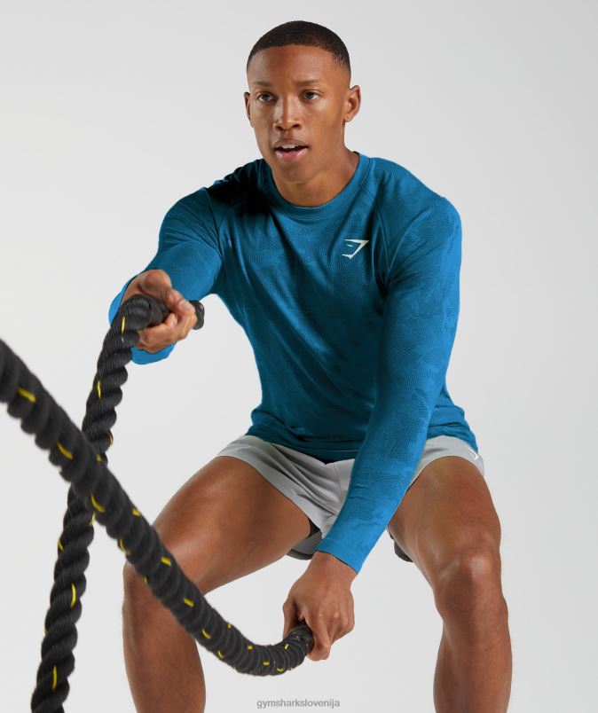 Geo brezšivna majica z dolgimi rokavi moškiGymshark atlantska modra/modra morskega psa J00L2597