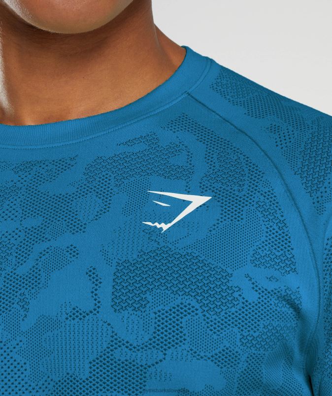 Geo brezšivna majica z dolgimi rokavi moškiGymshark atlantska modra/modra morskega psa J00L2597
