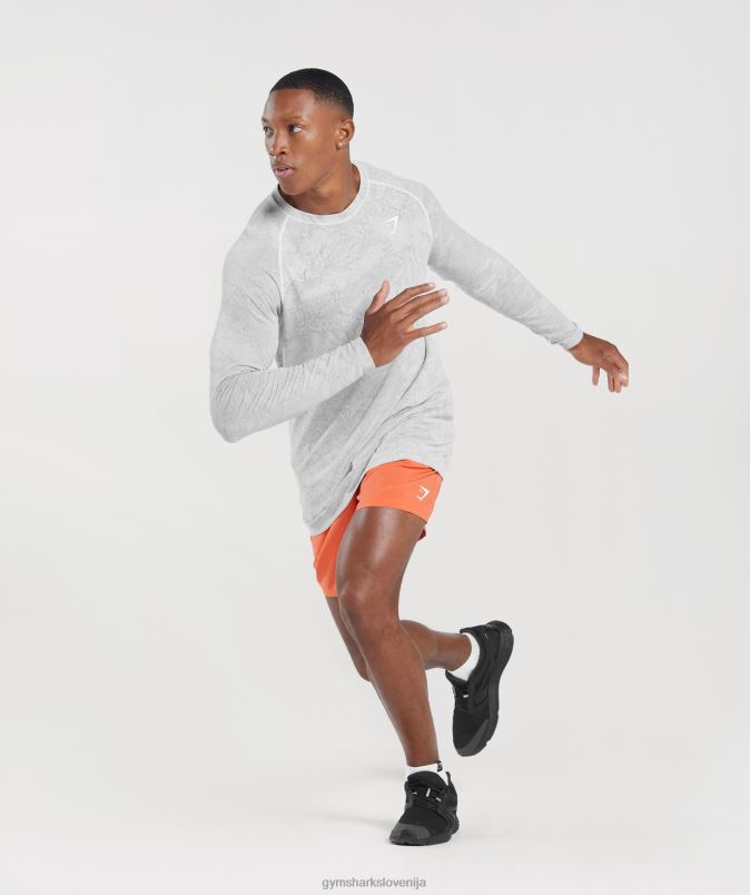 Geo brezšivna majica z dolgimi rokavi moškiGymshark bela/svetlo siva J00L2734