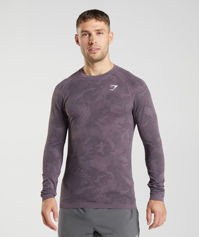 Geo brezšivna majica z dolgimi rokavi moškiGymshark mošus lila/črna J00L2700