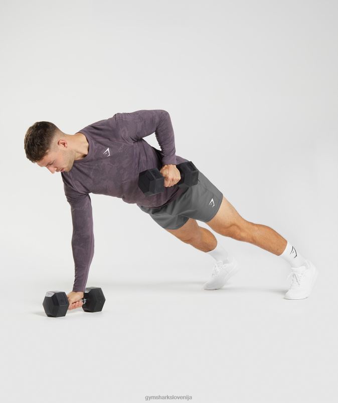 Geo brezšivna majica z dolgimi rokavi moškiGymshark mošus lila/črna J00L2700