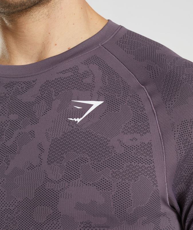 Geo brezšivna majica z dolgimi rokavi moškiGymshark mošus lila/črna J00L2700