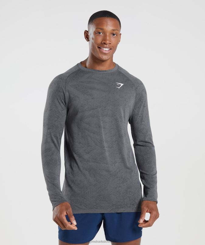 Geo brezšivna majica z dolgimi rokavi moškiGymshark ogljeno siva/črna J00L2628