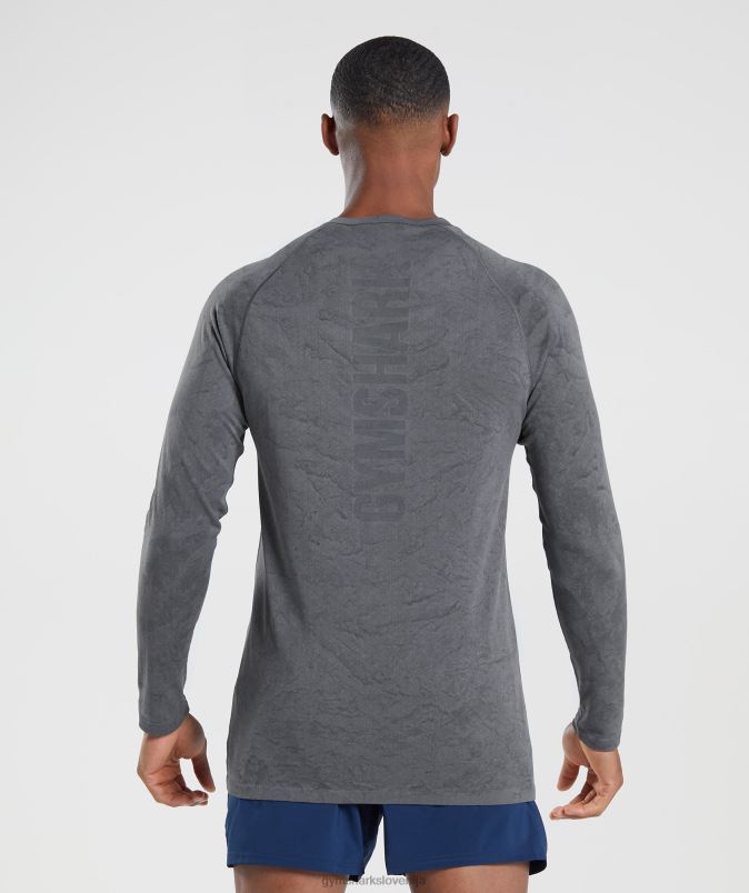 Geo brezšivna majica z dolgimi rokavi moškiGymshark ogljeno siva/črna J00L2628