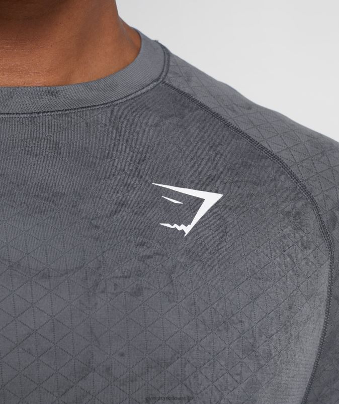 Geo brezšivna majica z dolgimi rokavi moškiGymshark ogljeno siva/črna J00L2628