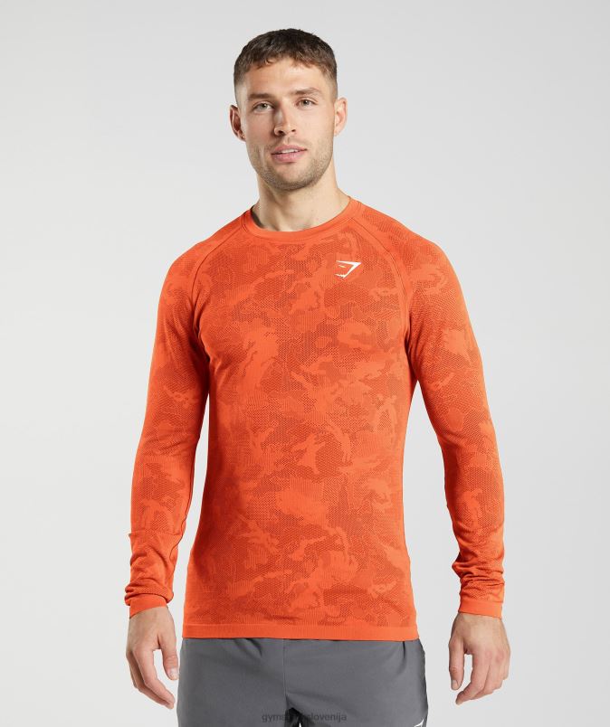 Geo brezšivna majica z dolgimi rokavi moškiGymshark rdeča paprika/rdeča salsa J00L2615