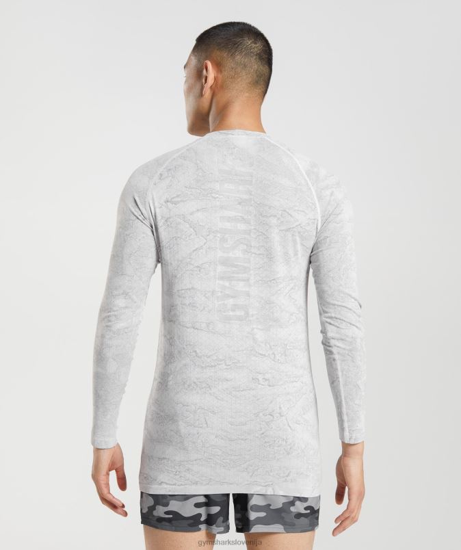 Geo brezšivna majica z dolgimi rokavi moškiGymshark umazano bela/svetlo siva J00L2596
