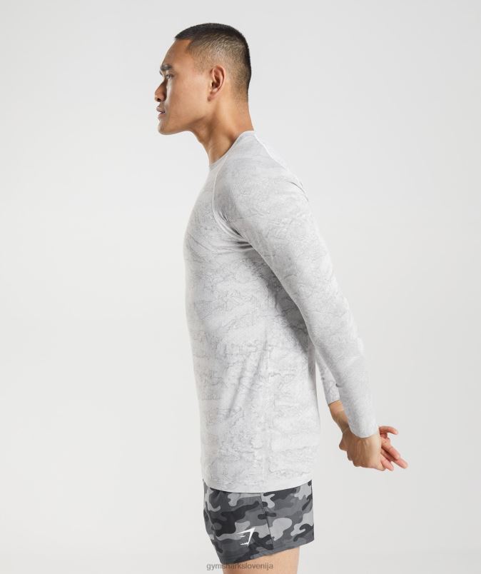 Geo brezšivna majica z dolgimi rokavi moškiGymshark umazano bela/svetlo siva J00L2596
