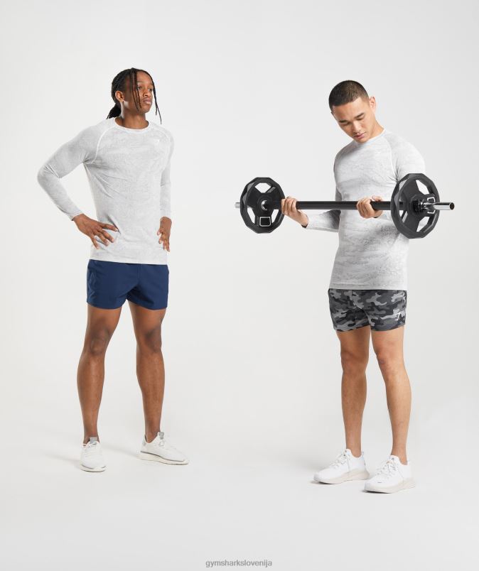 Geo brezšivna majica z dolgimi rokavi moškiGymshark umazano bela/svetlo siva J00L2596