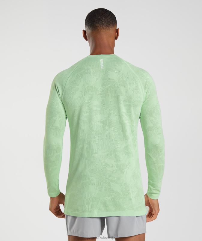 Geo brezšivna majica z dolgimi rokavi moškiGymshark zelena aloja/zeleni čaj J00L2685