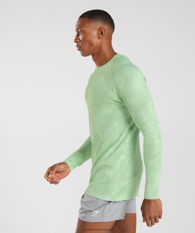 Geo brezšivna majica z dolgimi rokavi moškiGymshark zelena aloja/zeleni čaj J00L2685